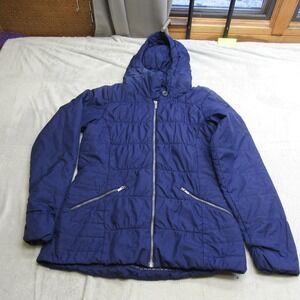Columbia‎ Jacket Womens Small Blue Thermal Coil Insulated Hooded Full Zip Puffer